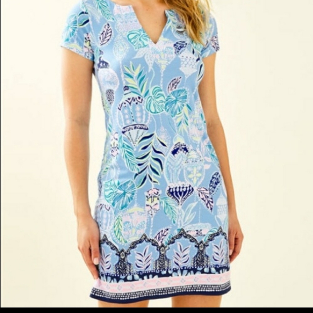 Lilly Pulitzer Blue and Green Patterned Dress